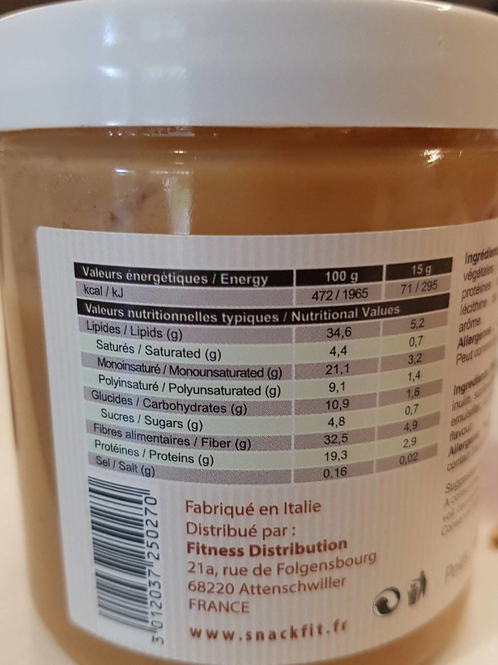 Snackfit Crème de cacahuète crunchy packshot