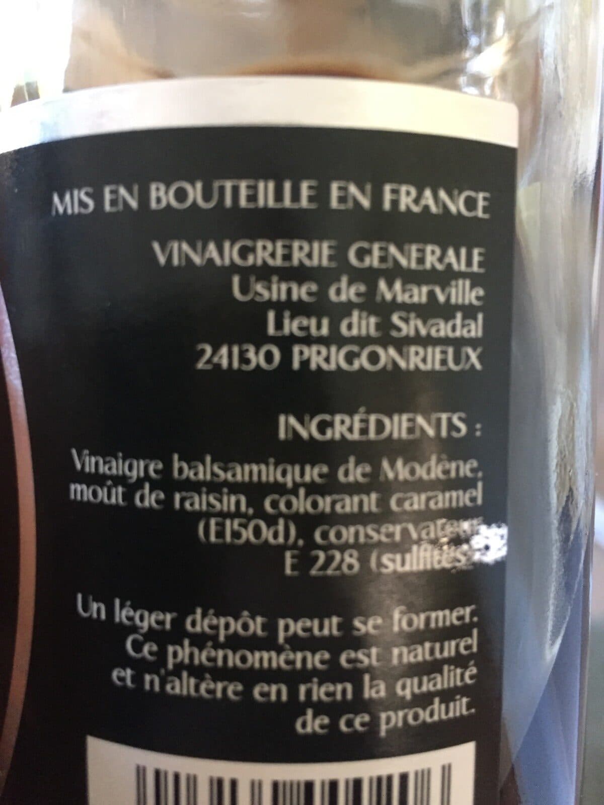 Tete noire Vinaigre Balsamique de Modène IGP packshot
