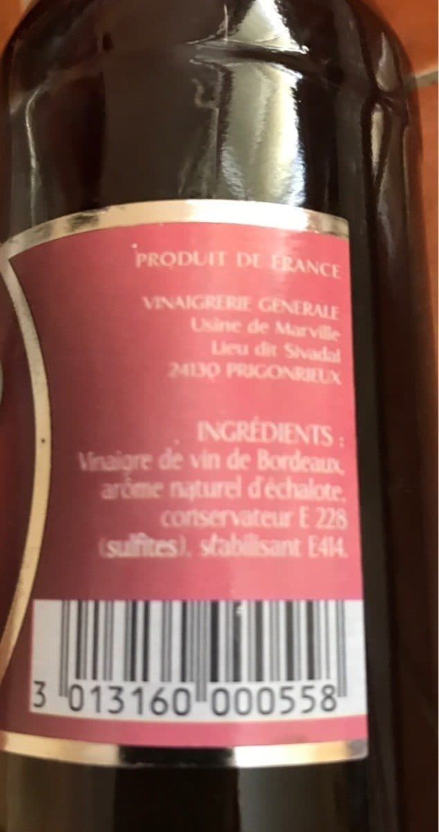 Tête Noire Vinaigre vin de Bordeaux Echalote packshot
