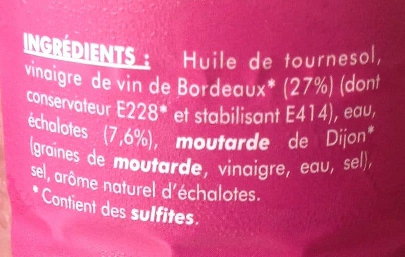 Tête Noire Vinaigrette au Vinaigre de Vin de Bordeaux et Échalote packshot