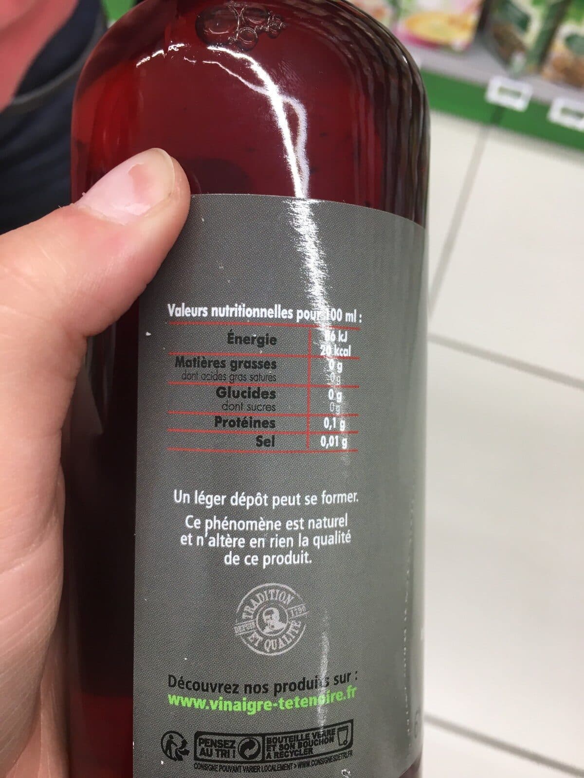 Open Food Facts Vinaigre de vin rouge packshot