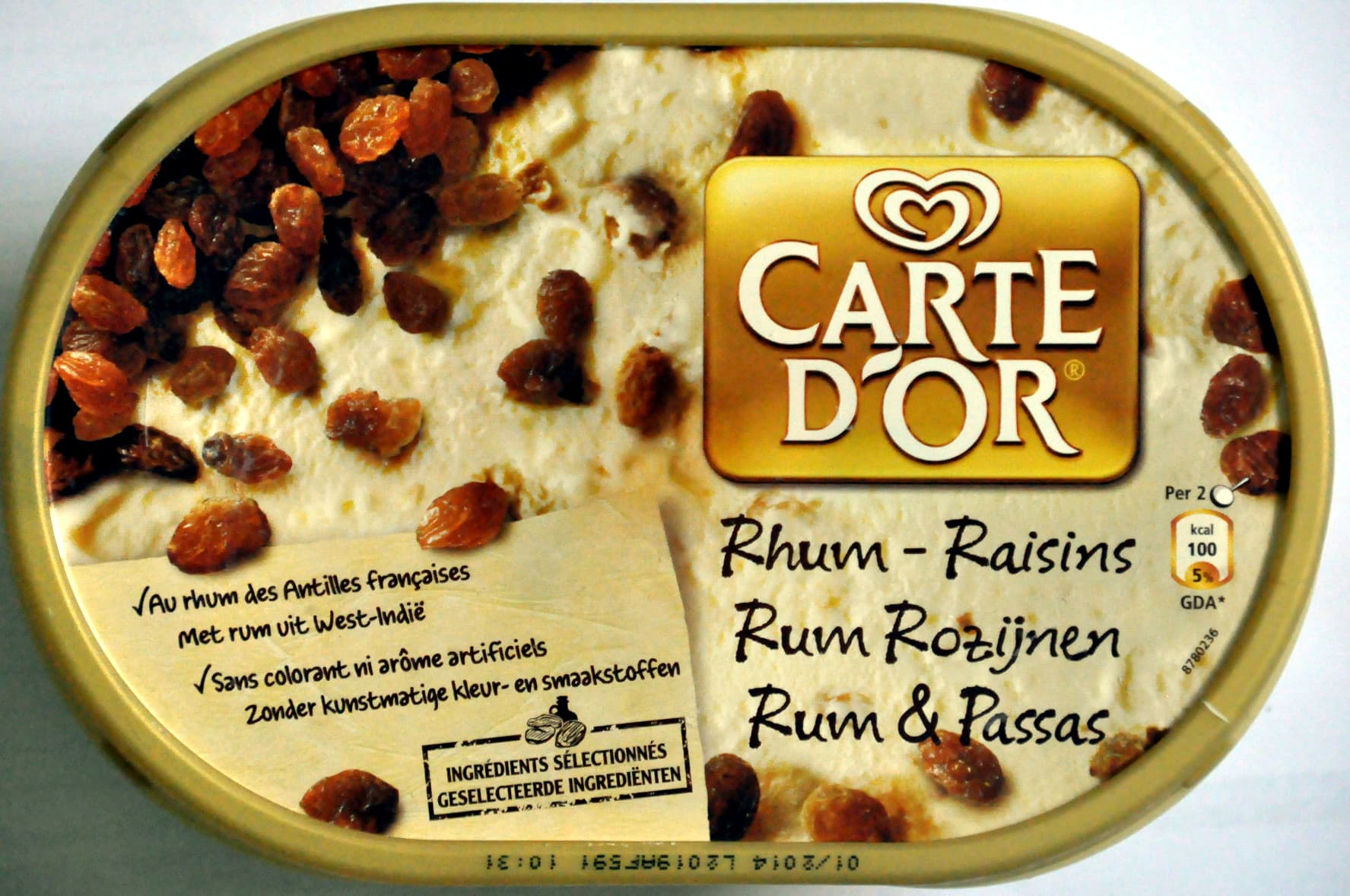 Carte d'or Crème glacée Rhum - Raisins packshot