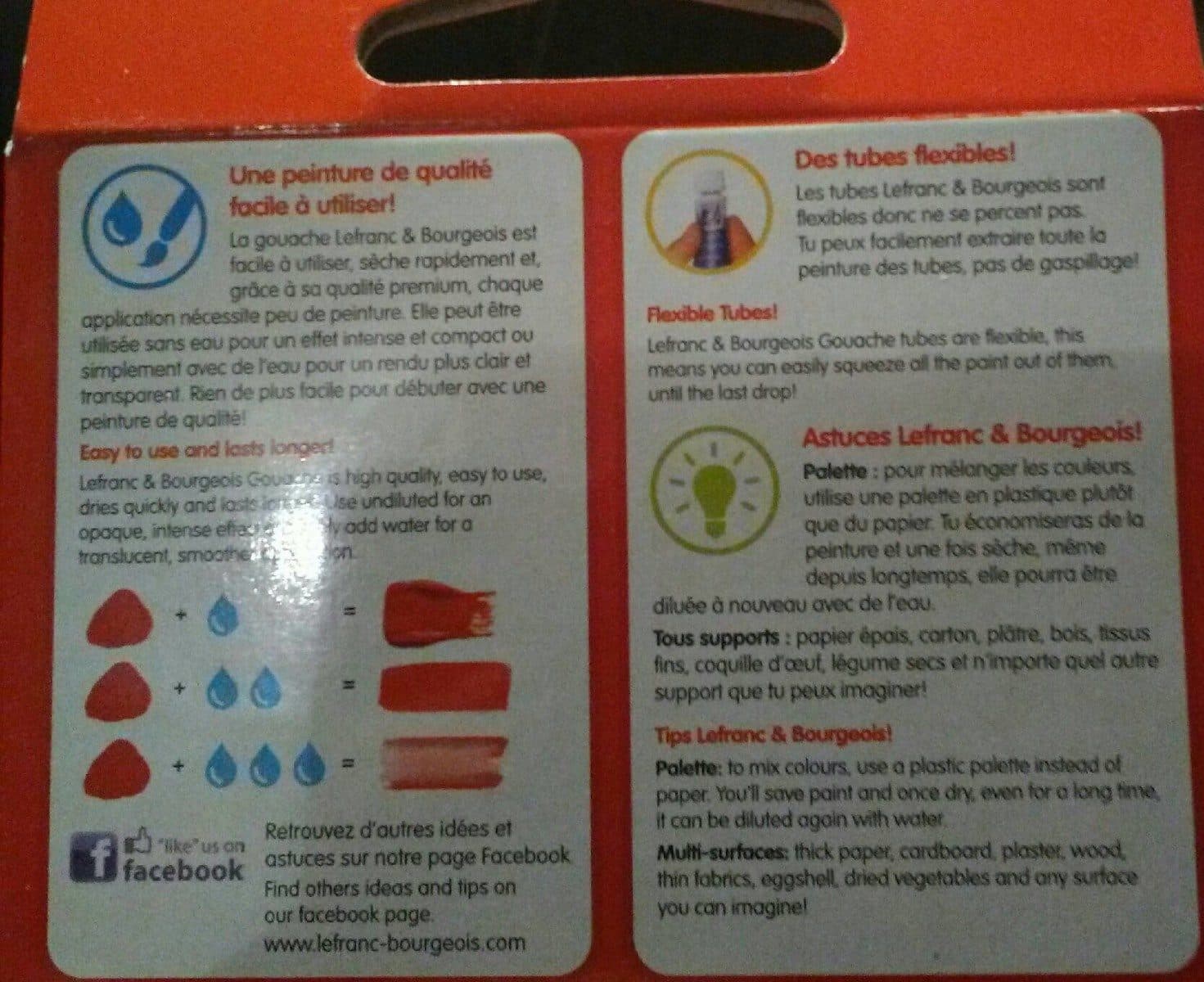 Open Food Facts Lefranc & Bourgeois Gouache, étui Carton De 5 Tubes De 10 ML packshot