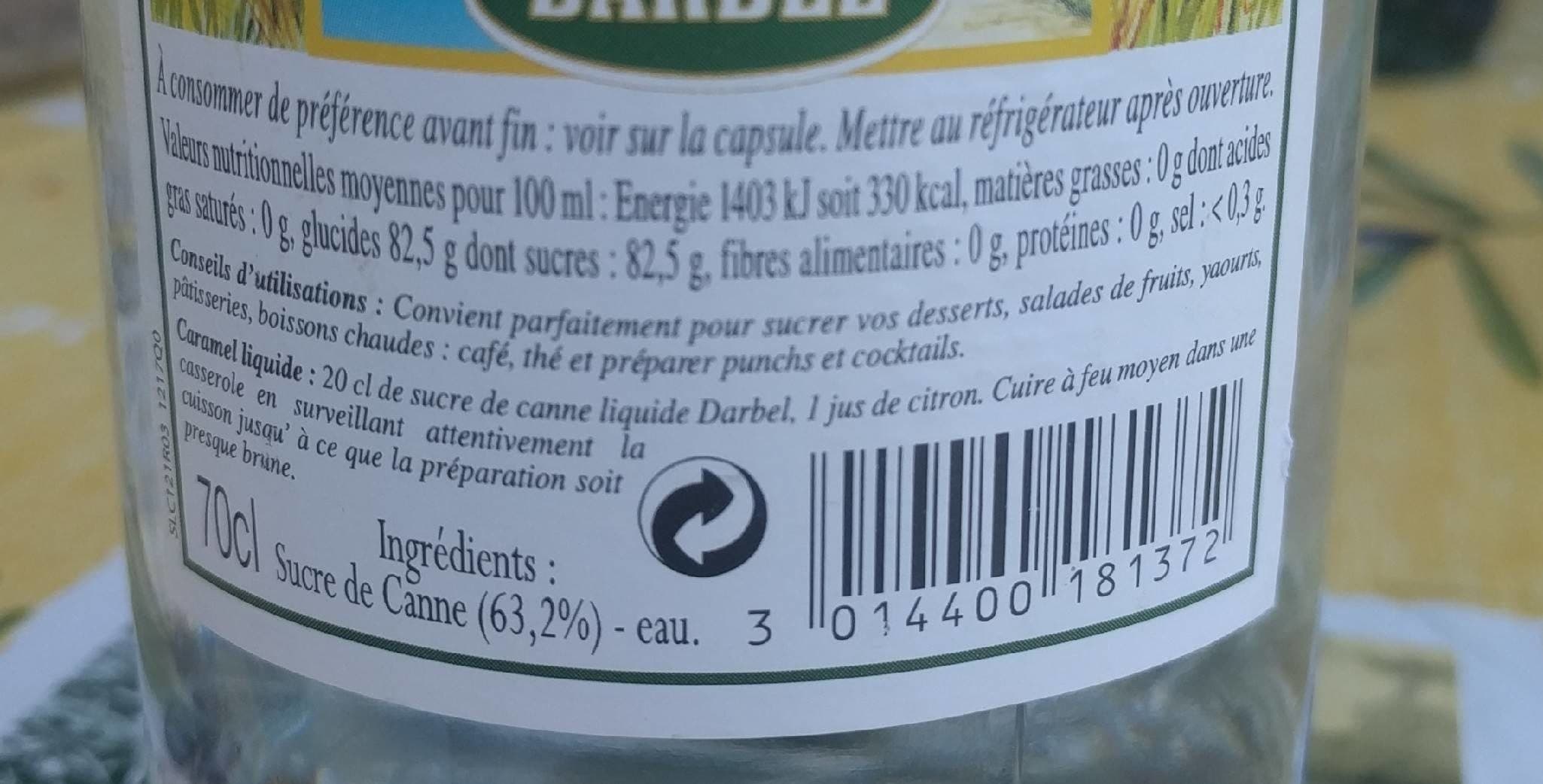 Open Food Facts Sucre de canne liquide packshot