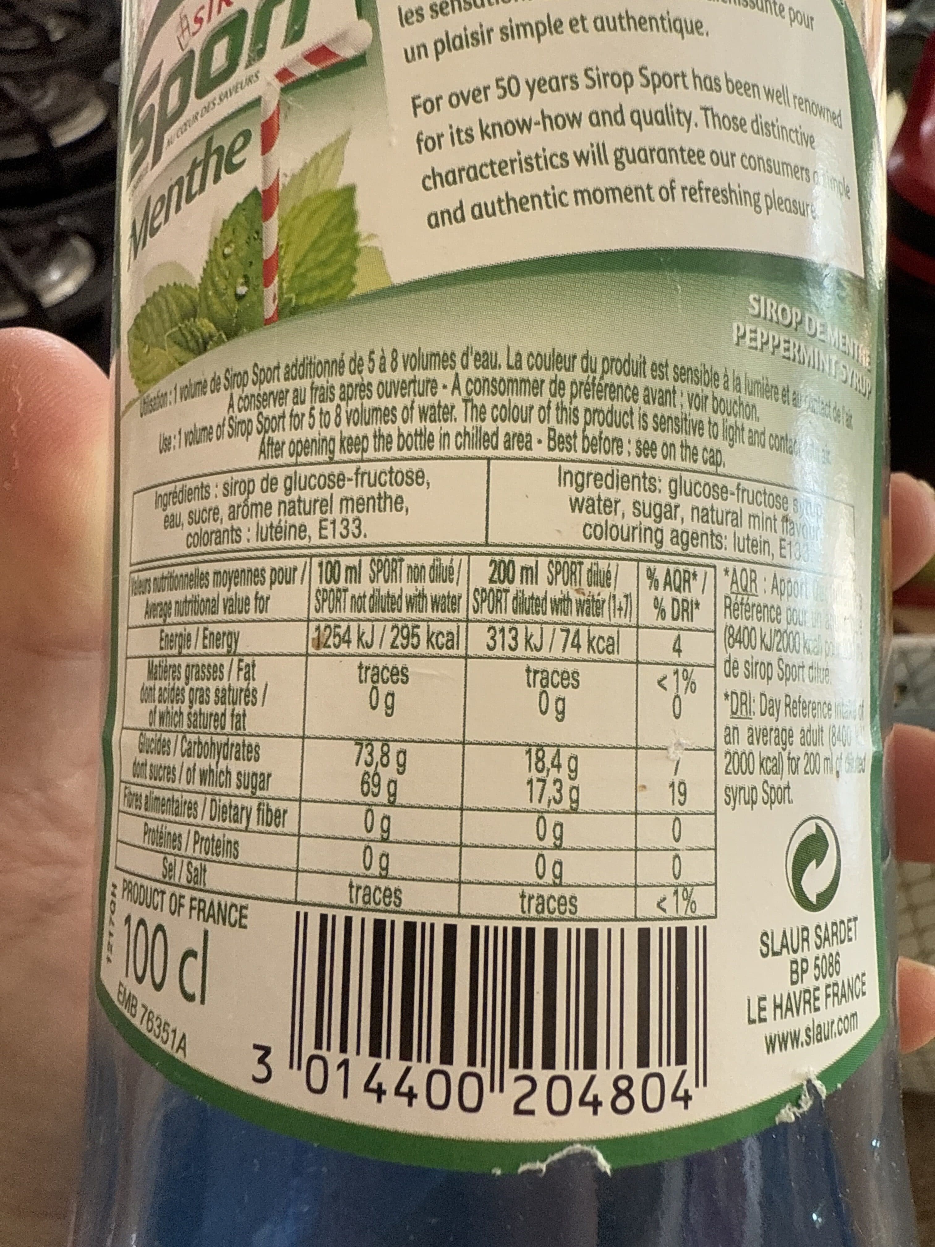 Open Food Facts Sirop Menthe packshot