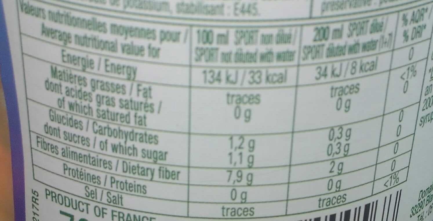 Sirop Sport Sirop de citron 0% de sucre packshot