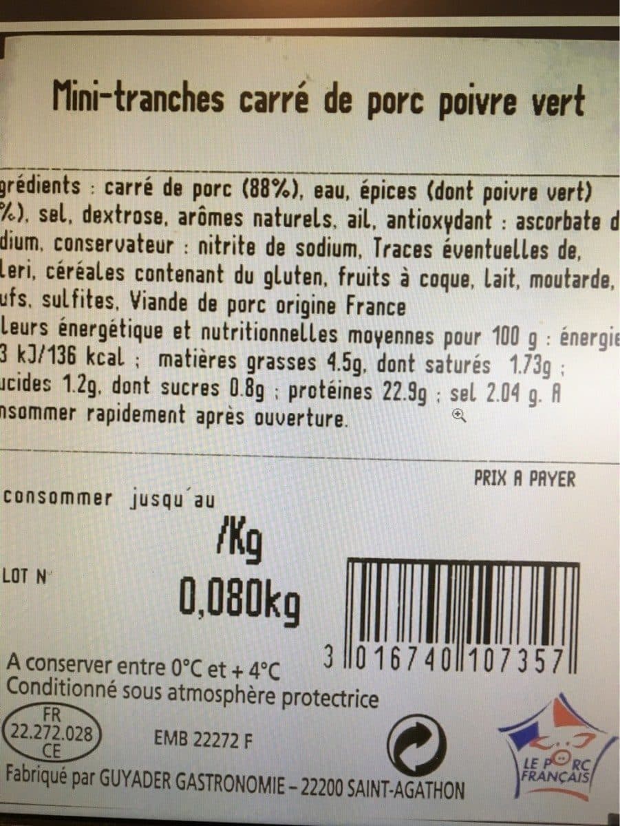 Guyader Carre de porc packshot