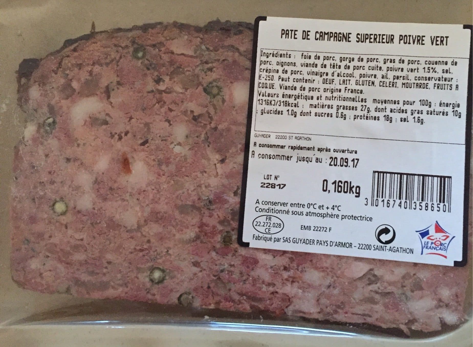 Casino Paté de campagne poivre vert packshot