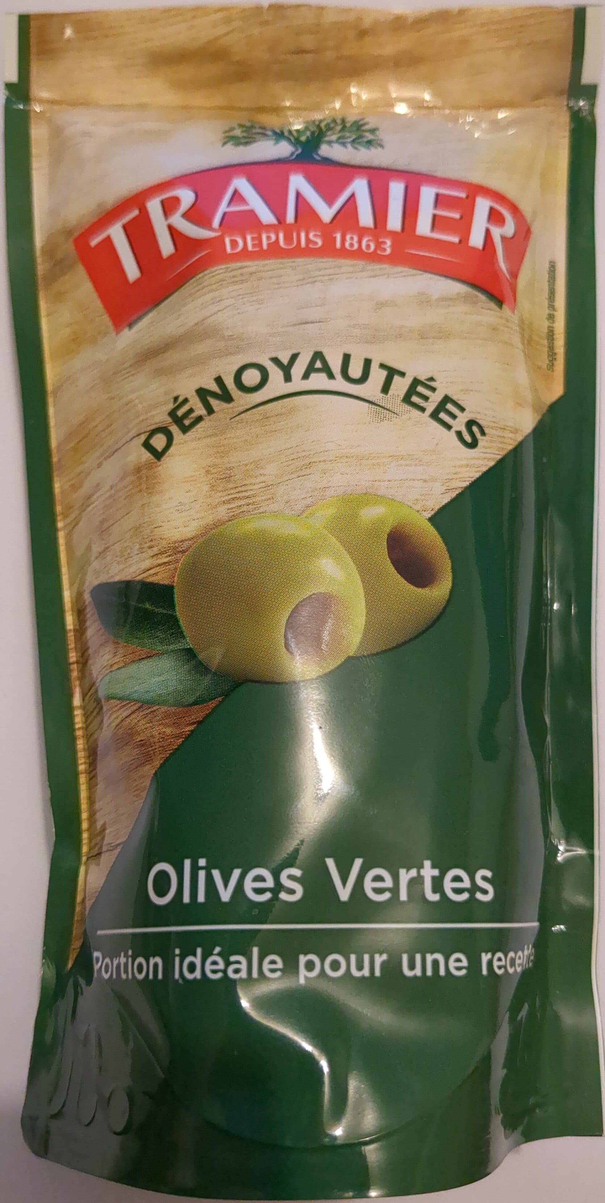 Tramier Olives vertes dénoyautées sachet packshot