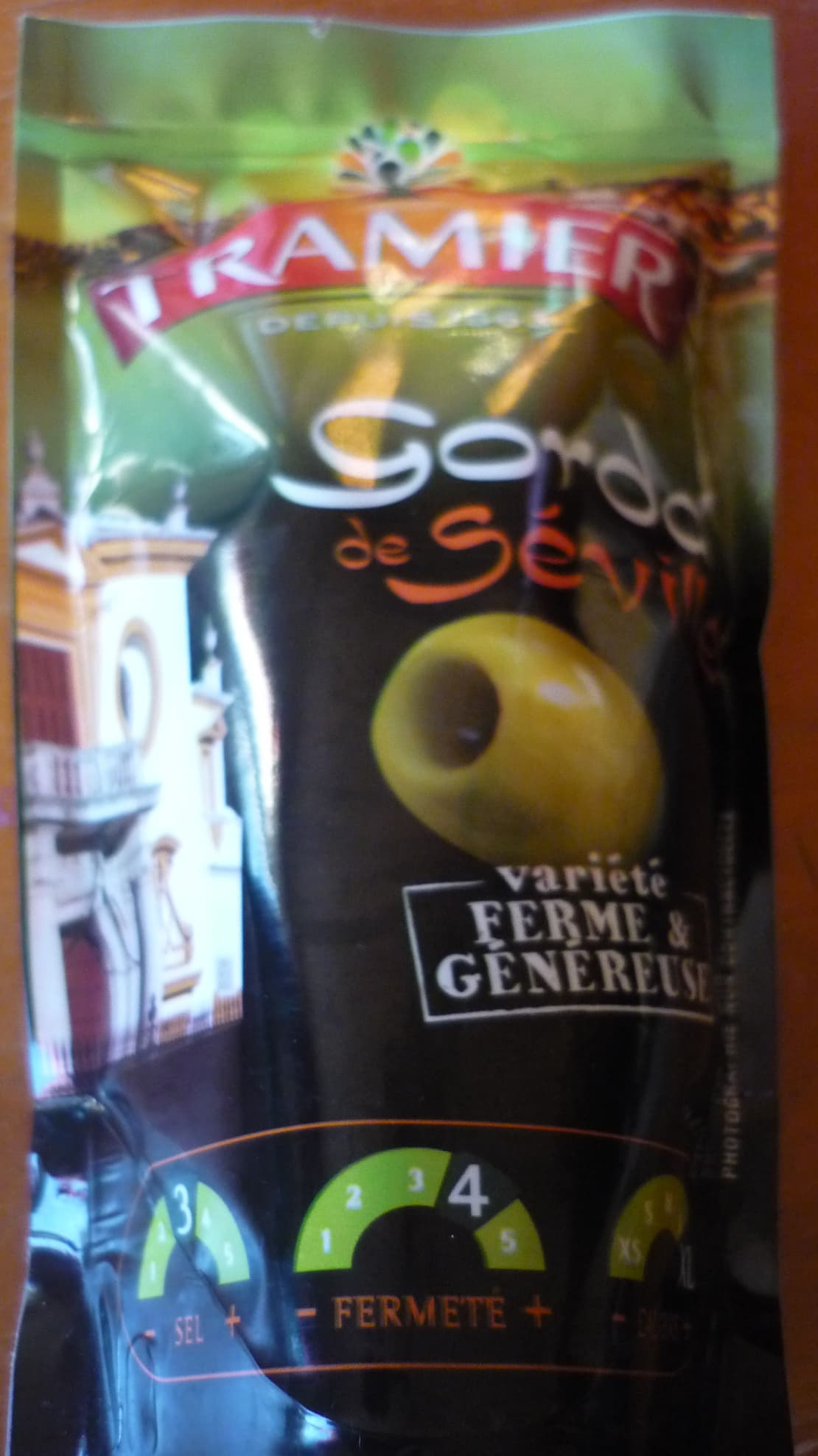 Tramier Olives vertes dénoyautées variété Gordal de Séville packshot