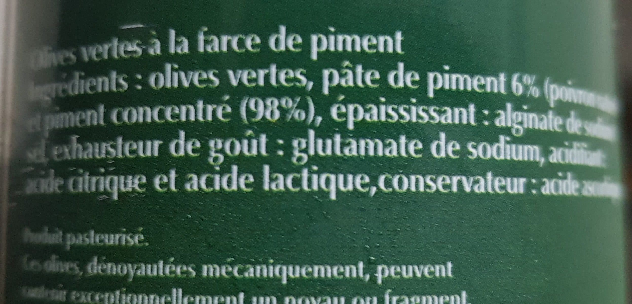 Tramier Olives vertes farcies packshot