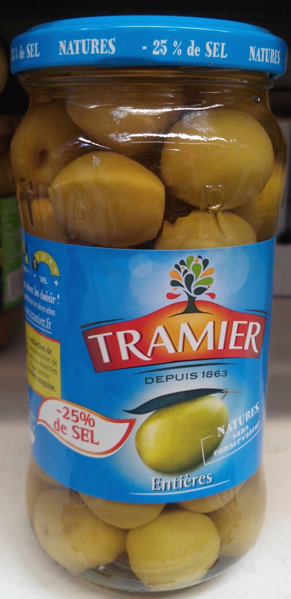 Tramier Olives vertes entières -25% de sel packshot