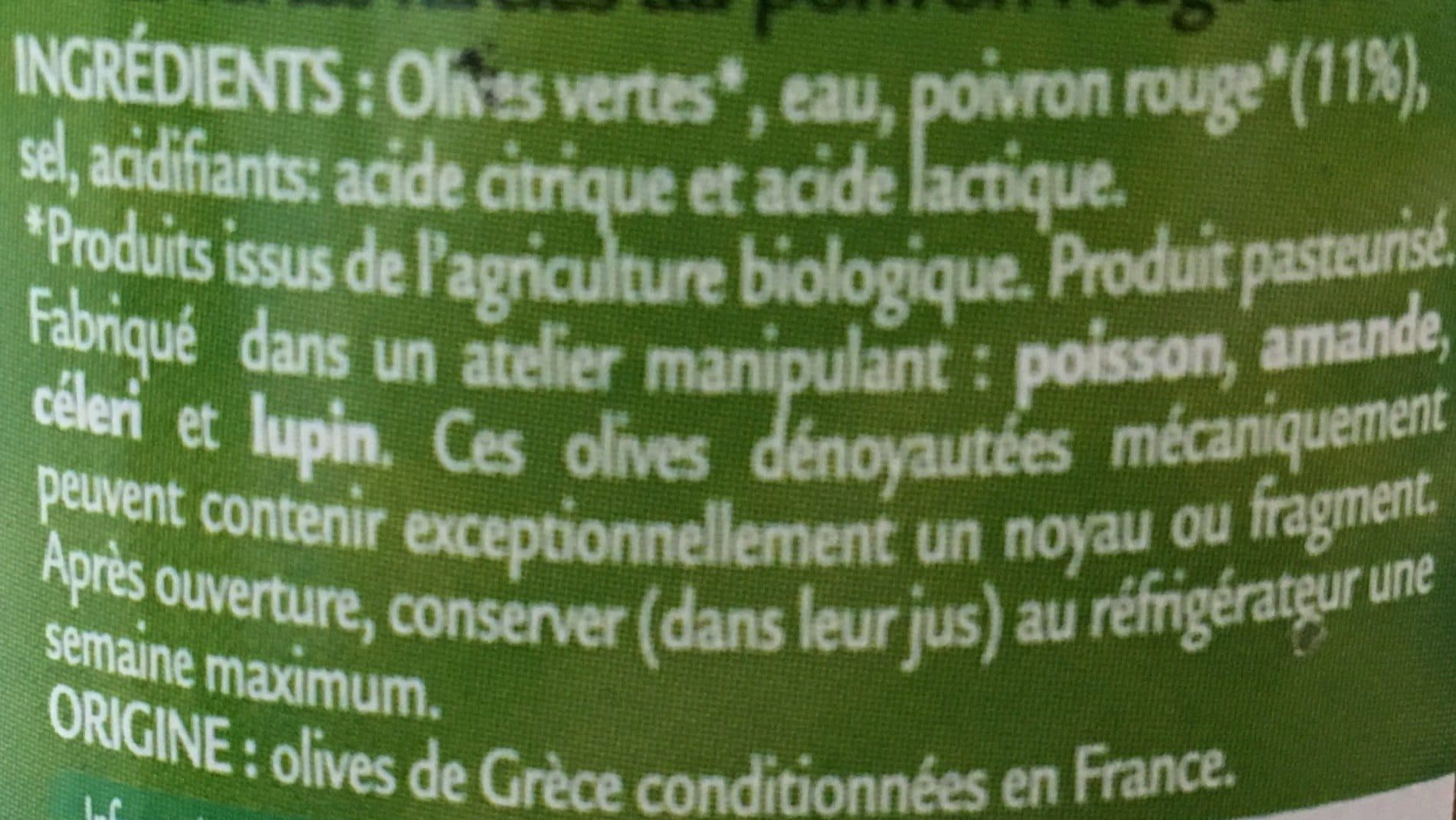 Tramier Olives vertes farcies au poivron rouge packshot
