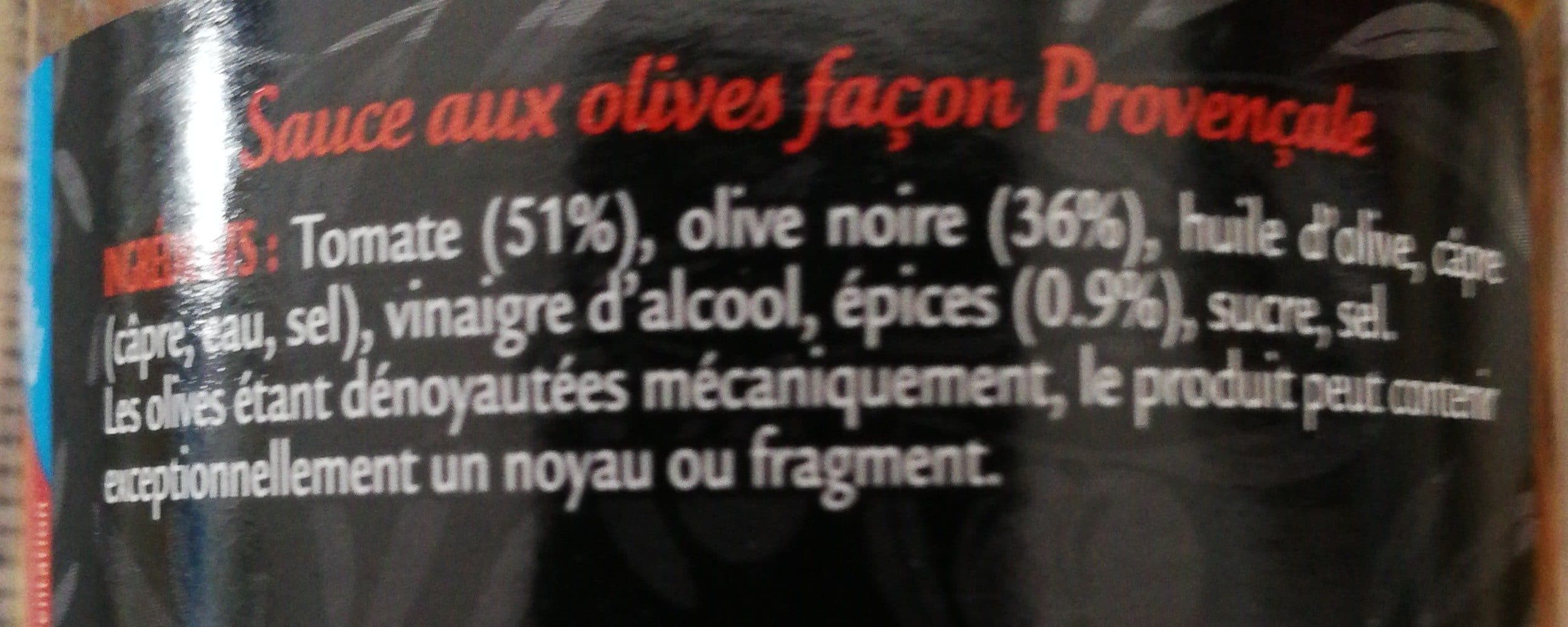 Open Food Facts Sauce aux olives provençale packshot