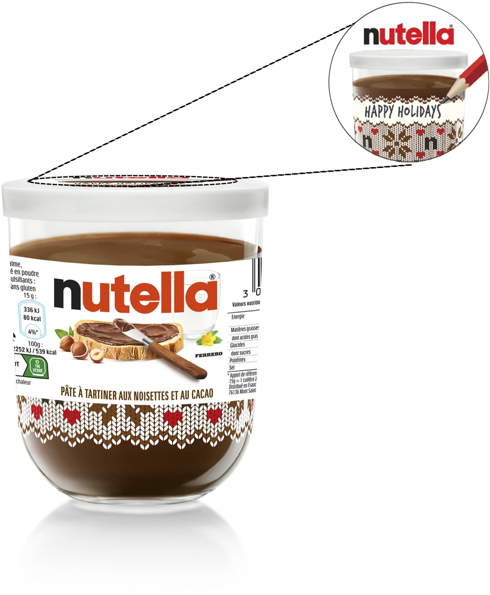 Ferrero Nutella pâte à tartiner aux noisettes et au cacao 220g packshot