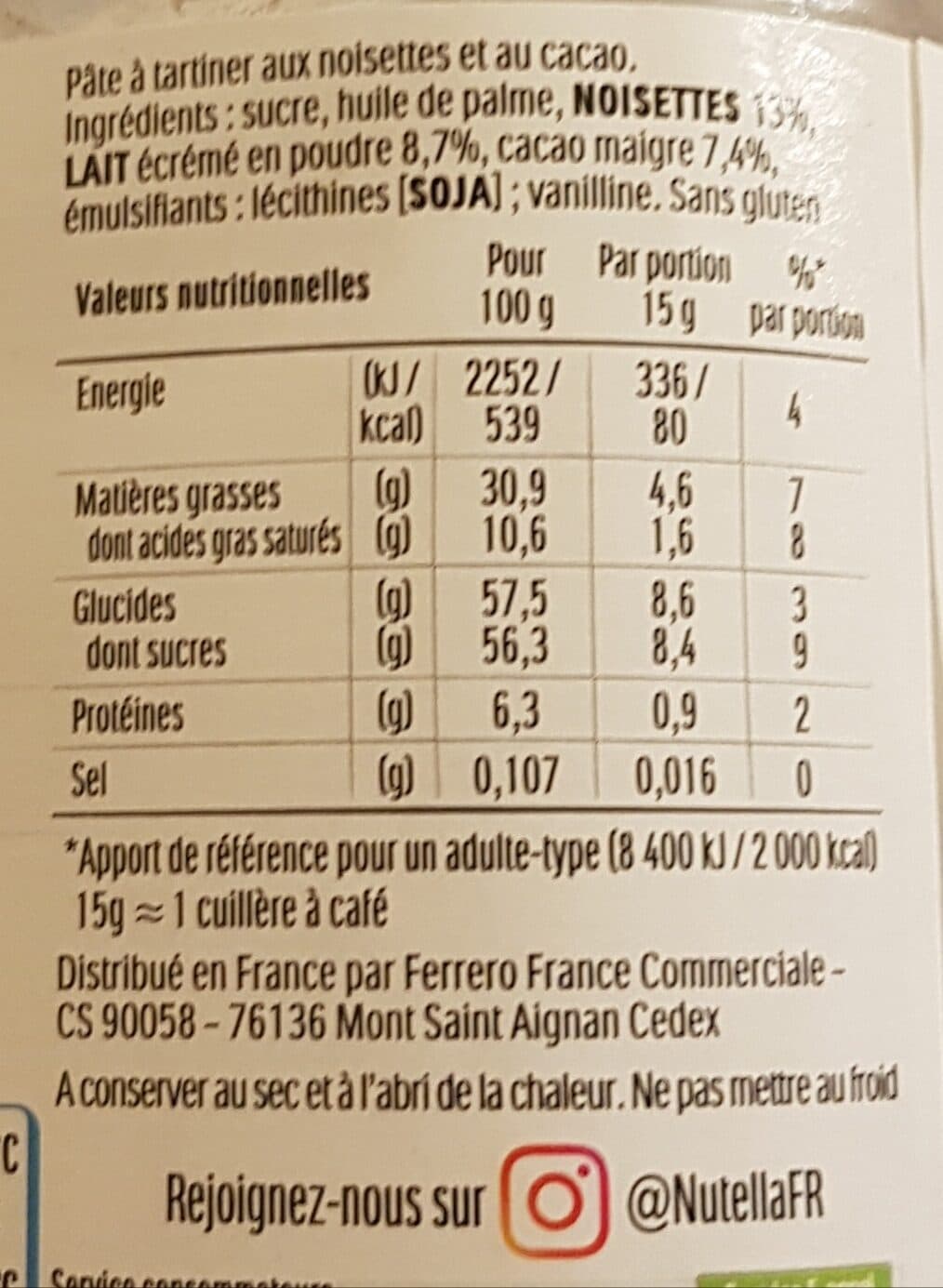 Ferrero Nutella pâte à tartiner aux noisettes et au cacao 600g packshot