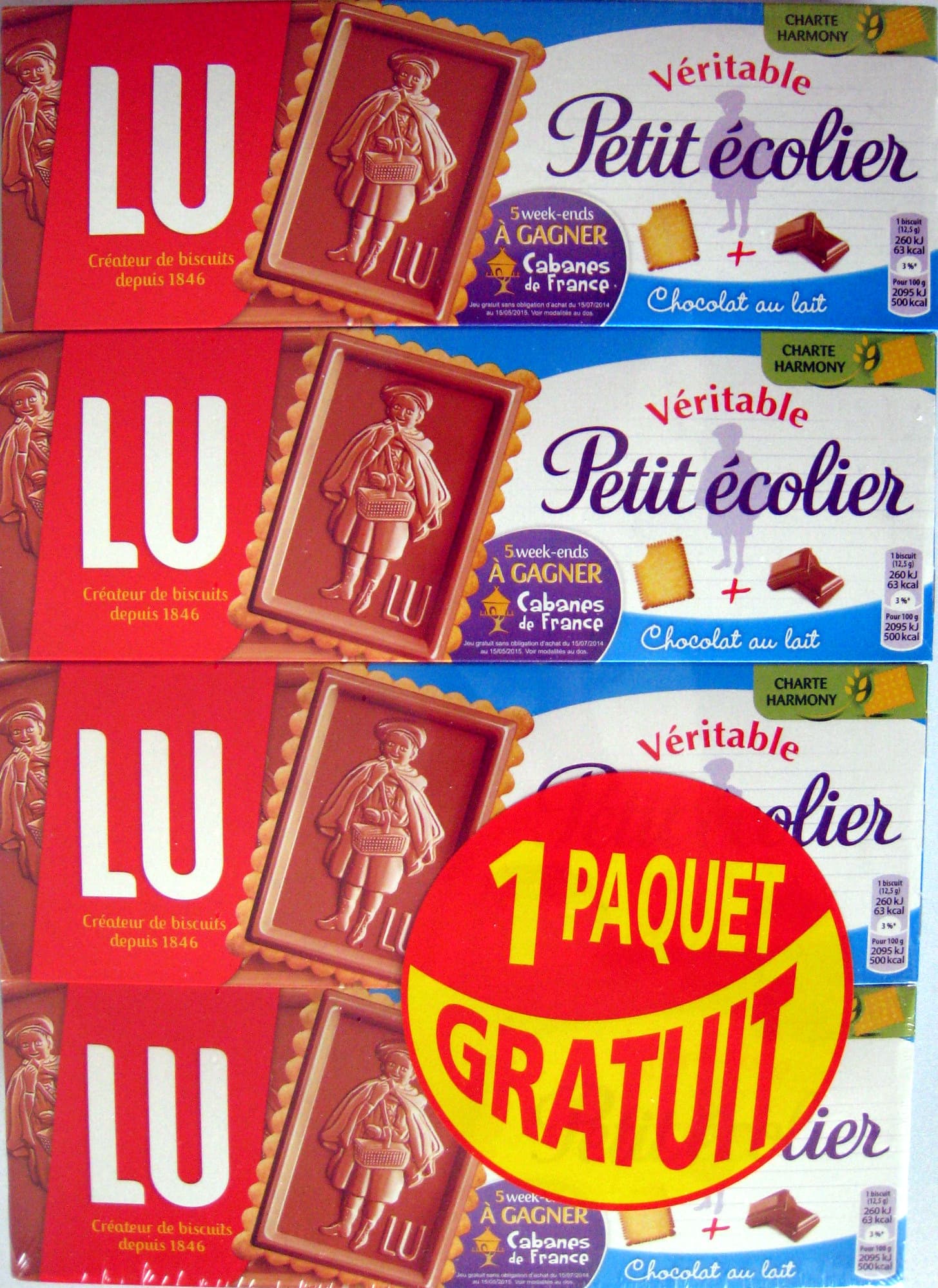 LU Véritable Petit écolier Chocolat au lait (lot de 4 x 150 g) LU packshot