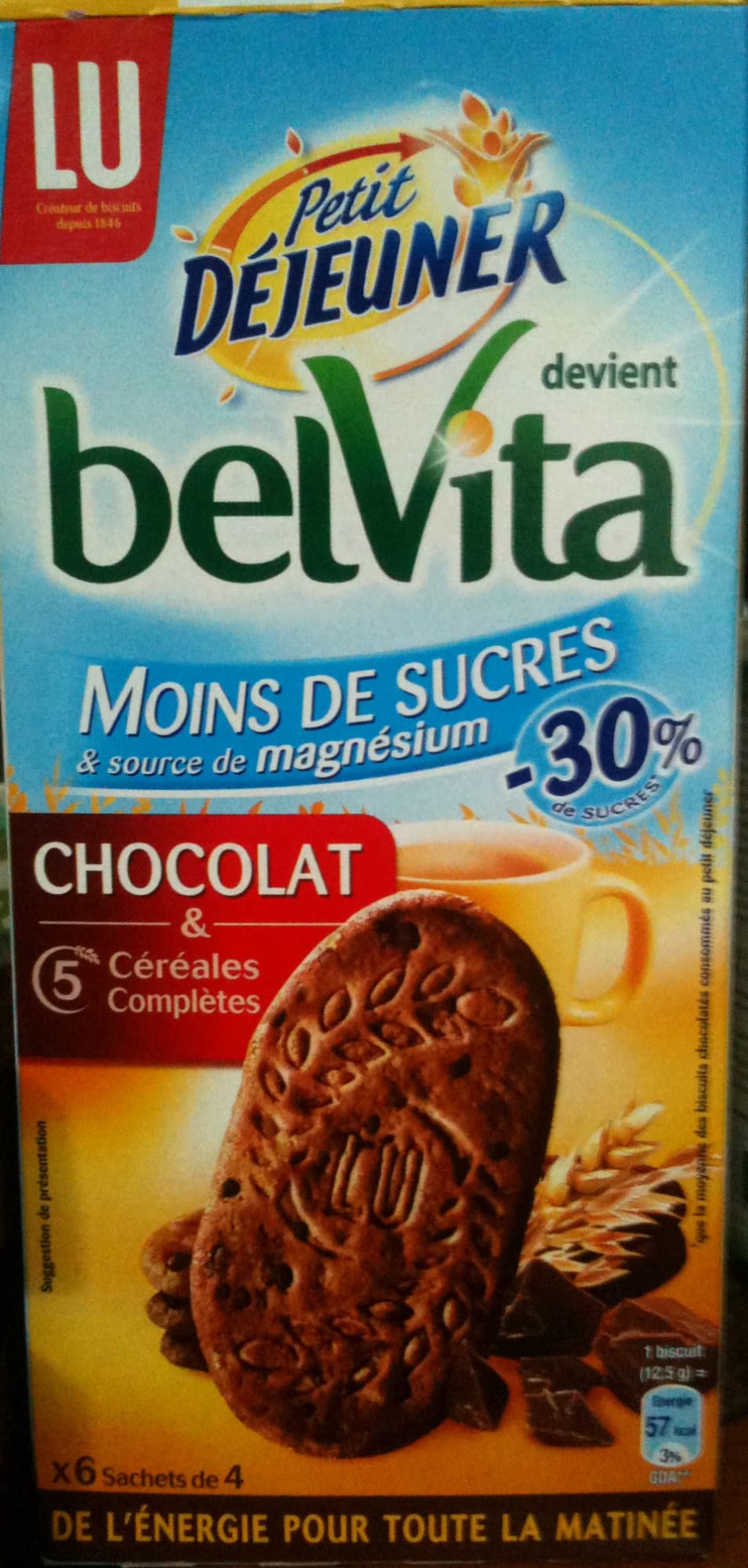 Belvita Belvita Petit Déjeuner Chocolat & 5 Céréales Complètes, allégé en sucres packshot
