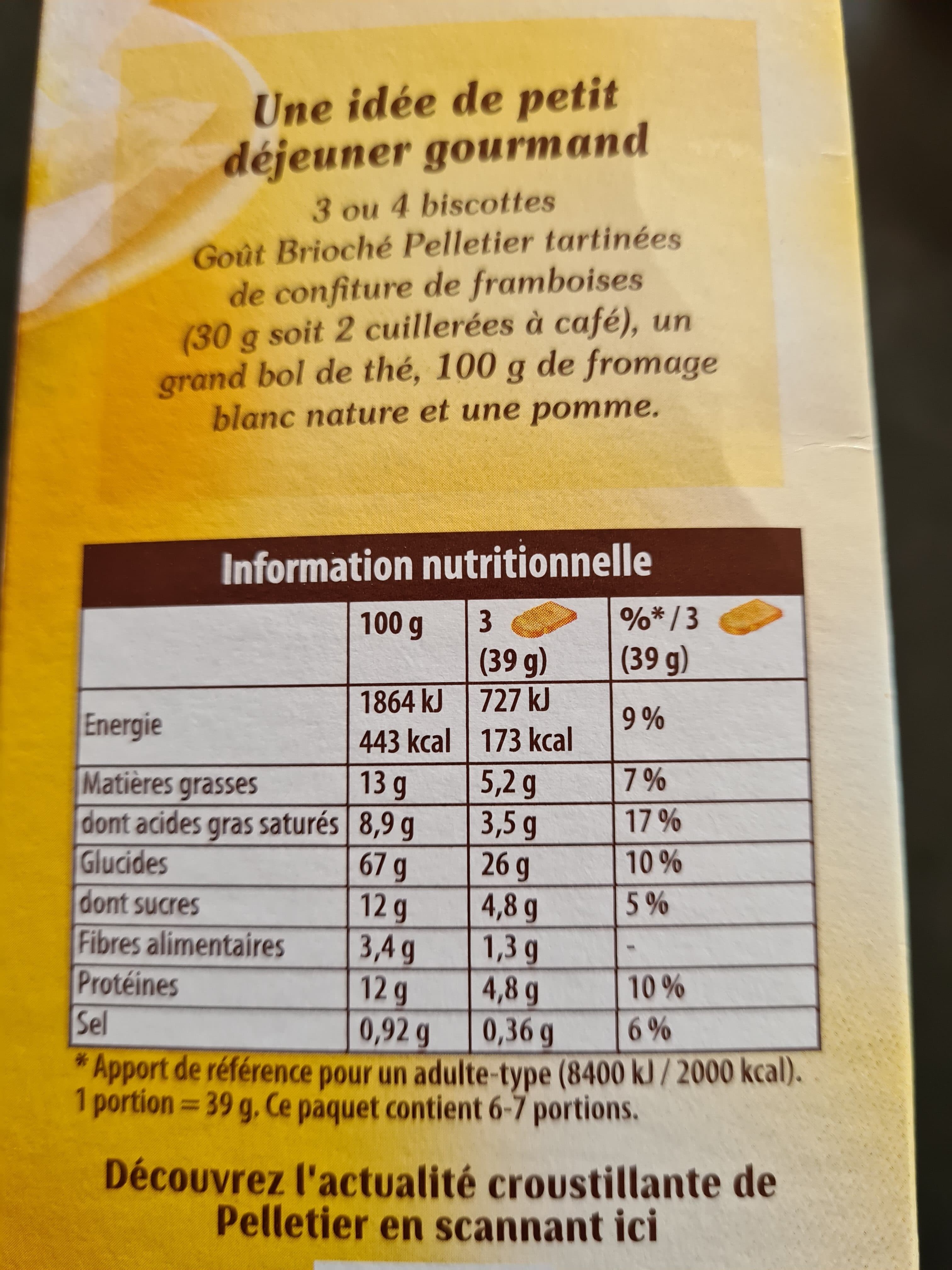 Pelletier Biscottes goût brioché - Les gourmands Pelletier packshot