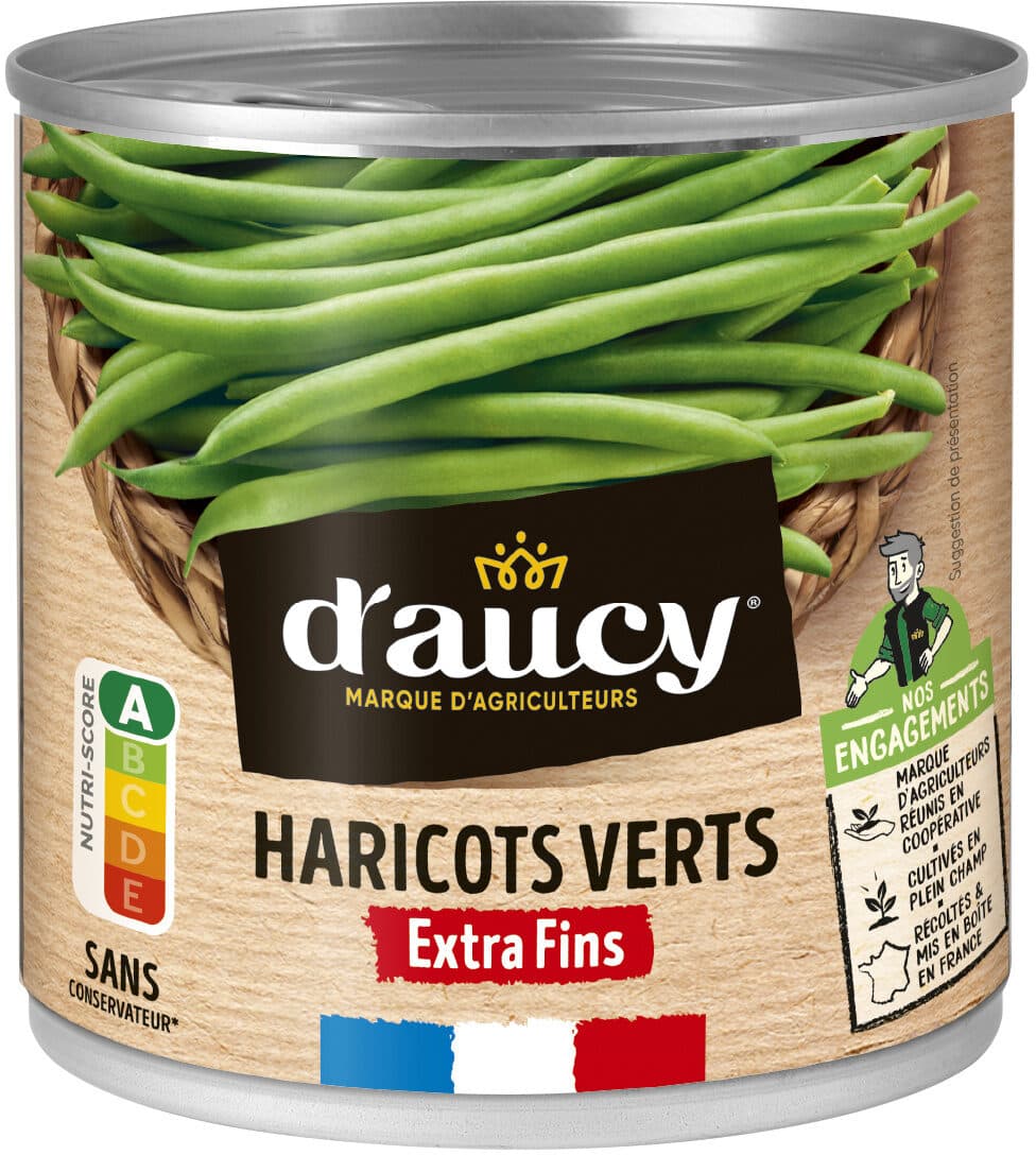 D'aucy Haricots verts extra fins d'aucy 220g packshot