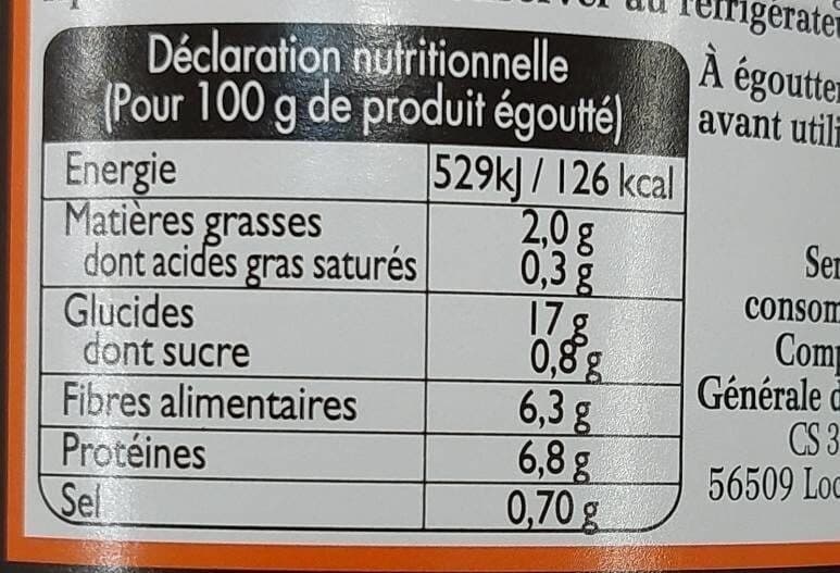 Compagnie Générale De Conserve Pois chiches Sultanines 265g packshot