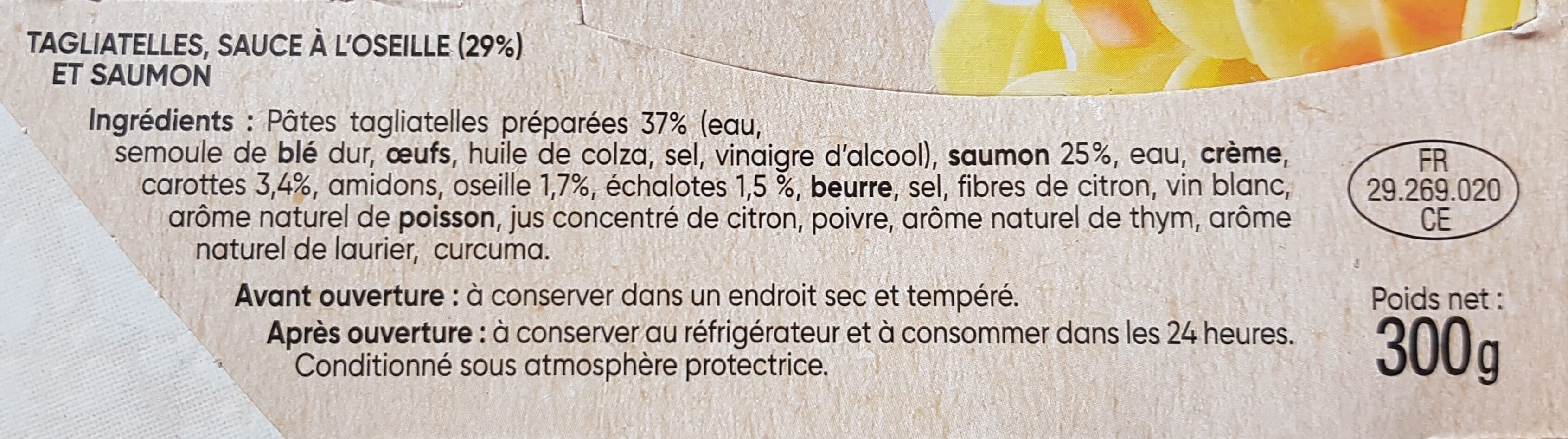 D'aucy Saumon et tagliatelles sauce à l'oseille Plat de la mer d'aucy 300g packshot