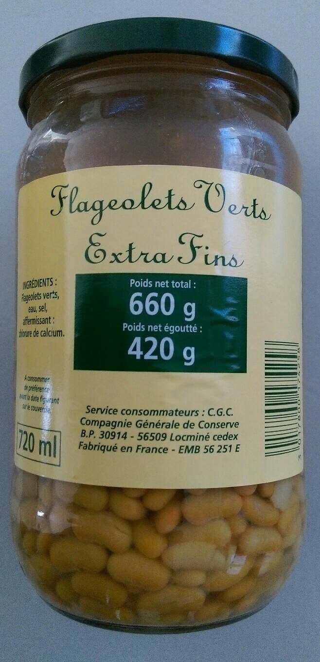 Compagnie Générale De Conserve Flageolets verts extra fins packshot