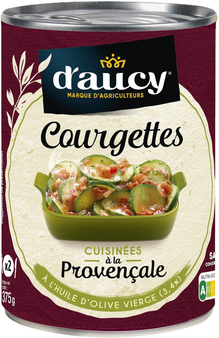 D'aucy Courgettes cuisinées à la provençale d'aucy 375g packshot