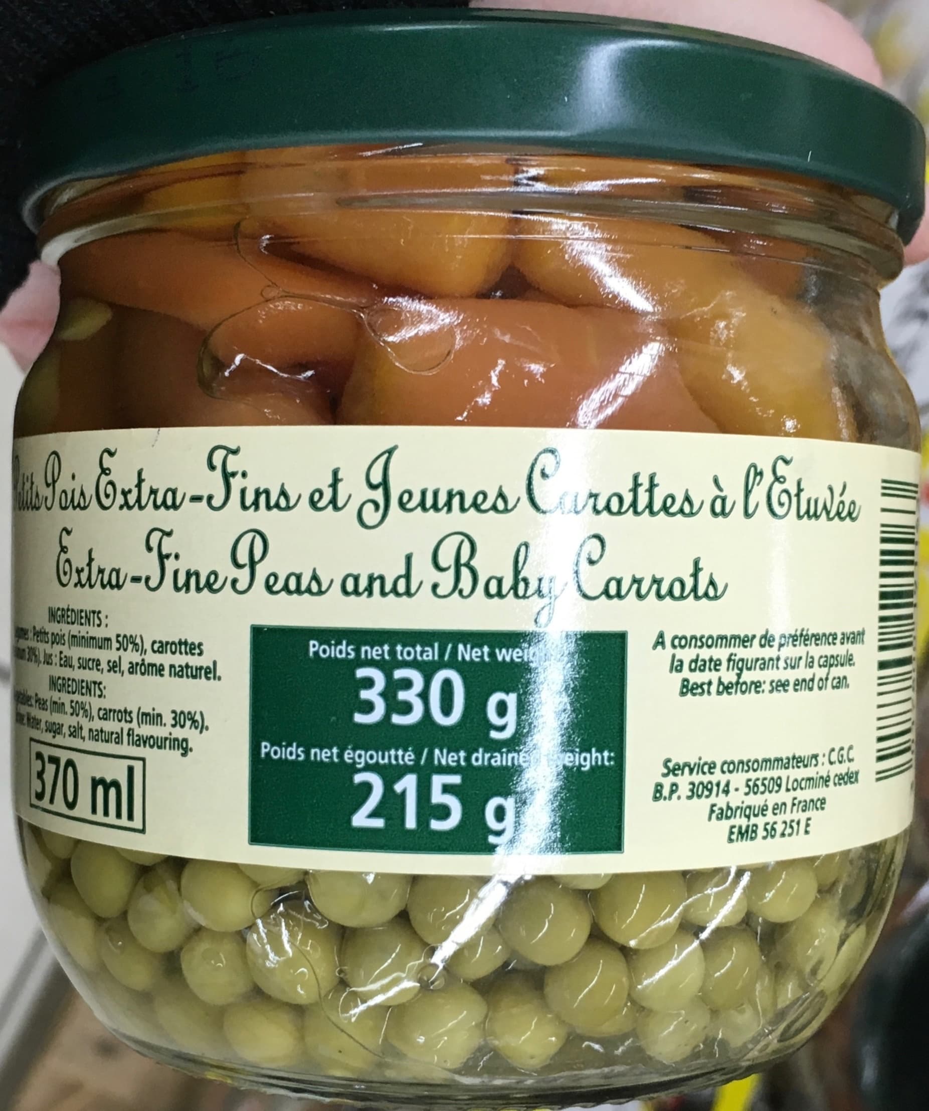C.G.C Petits Pois Extra-Fins et Jeunes Carottes à l'Étuvée packshot