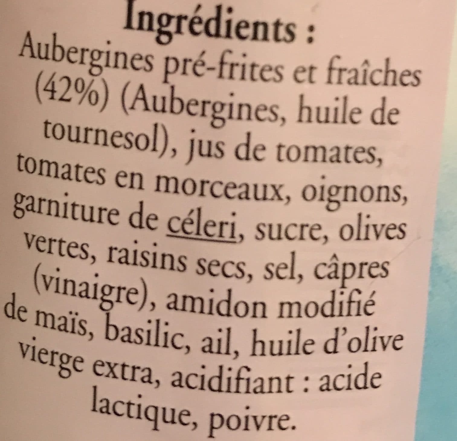 Aucune Caponata d’aubergines packshot