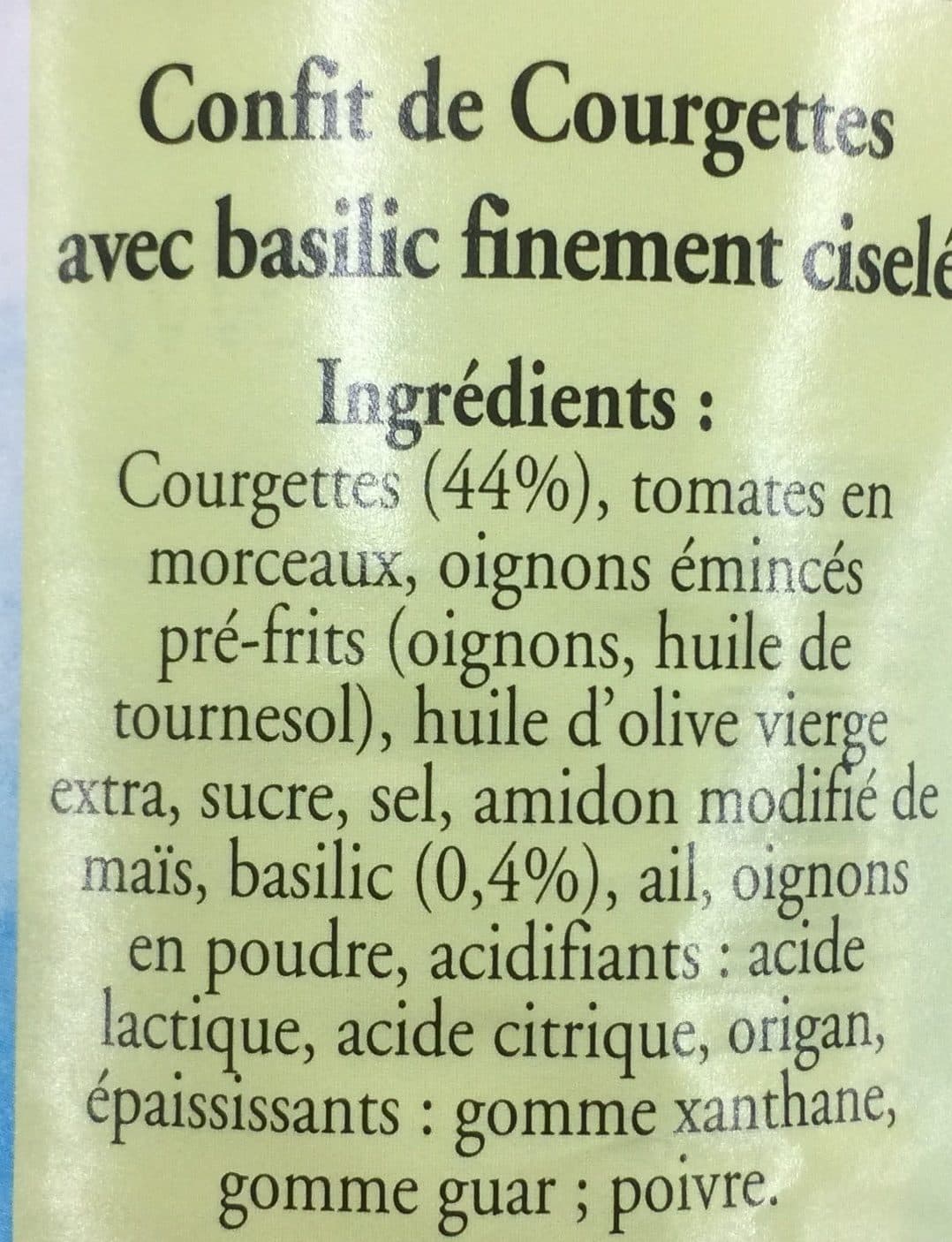 Cgc Confit de courgettes packshot