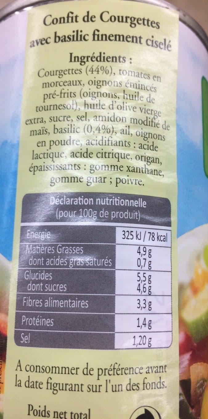 Cgc Confit de courgettes packshot