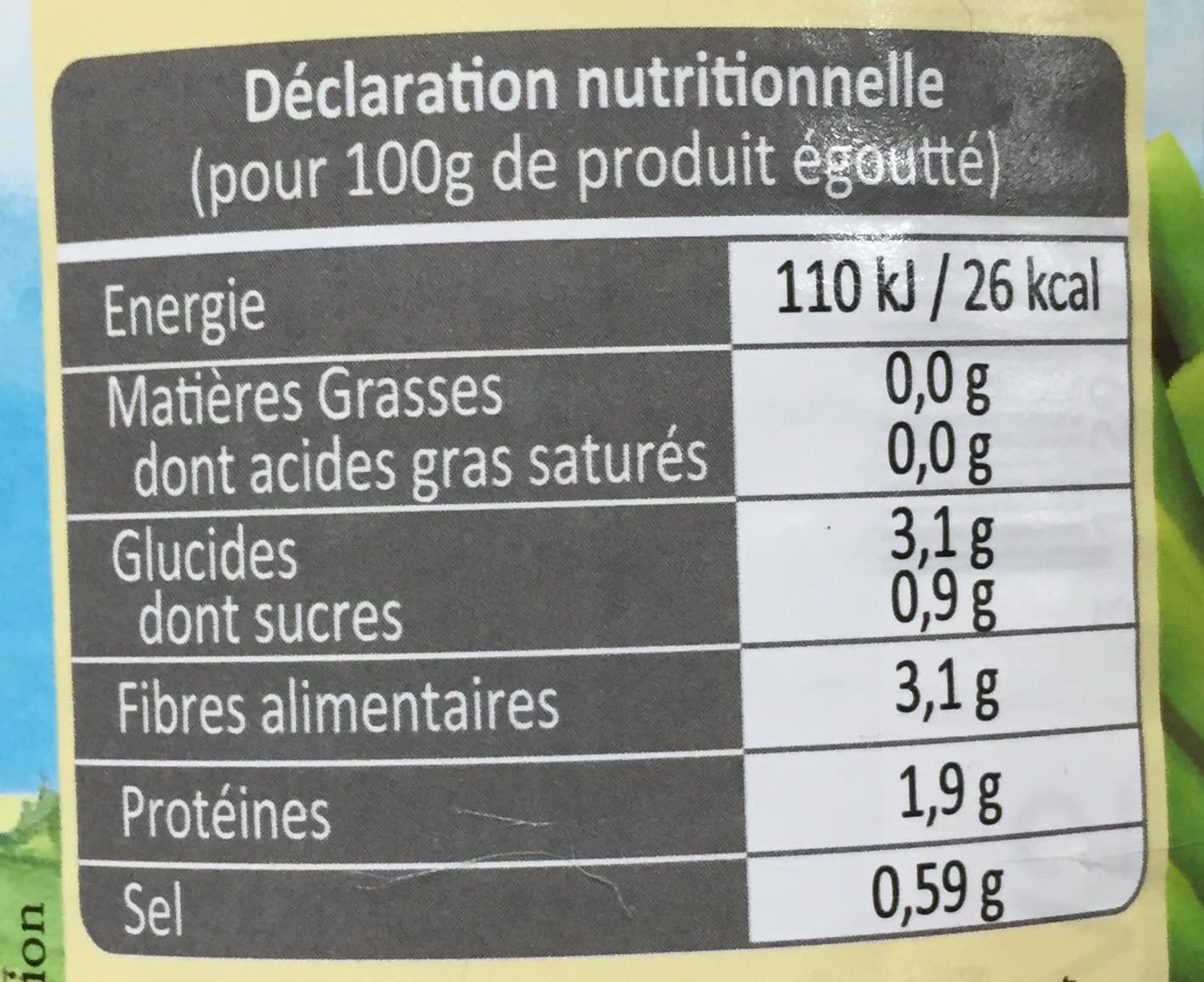 C.G.C Haricots verts extra fins coupés sous vide packshot