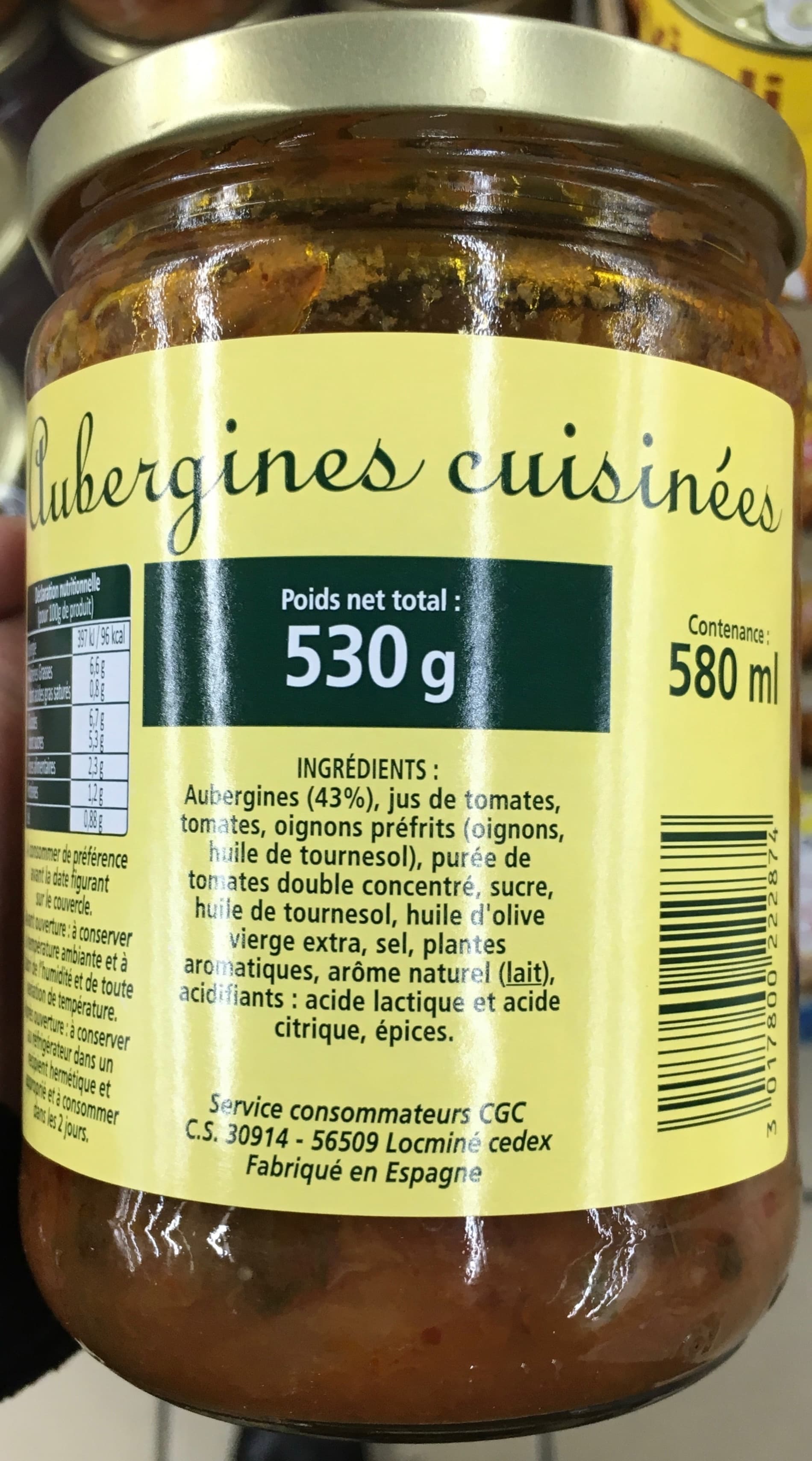 CGC Aubergines cuisinées packshot