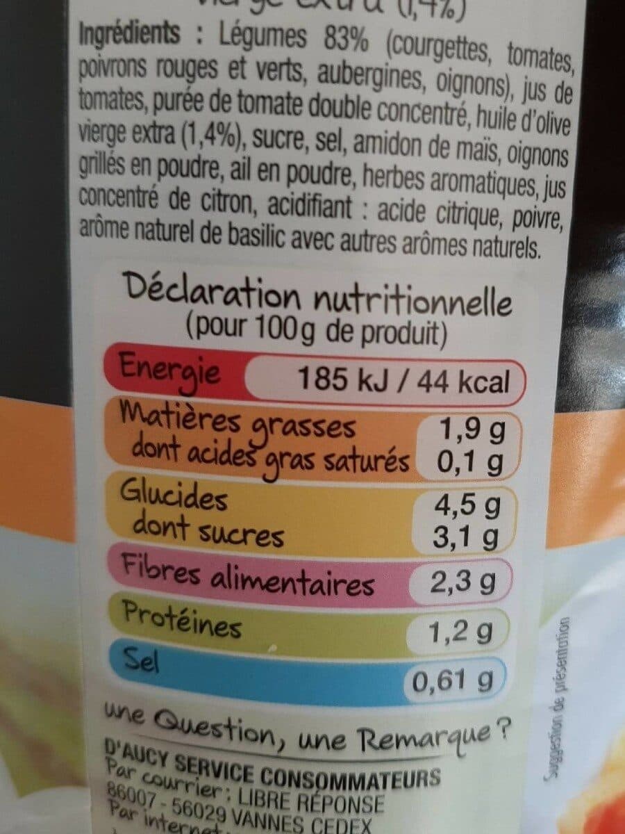D'aucy Ratatouille à la niçoise d'aucy 750g packshot