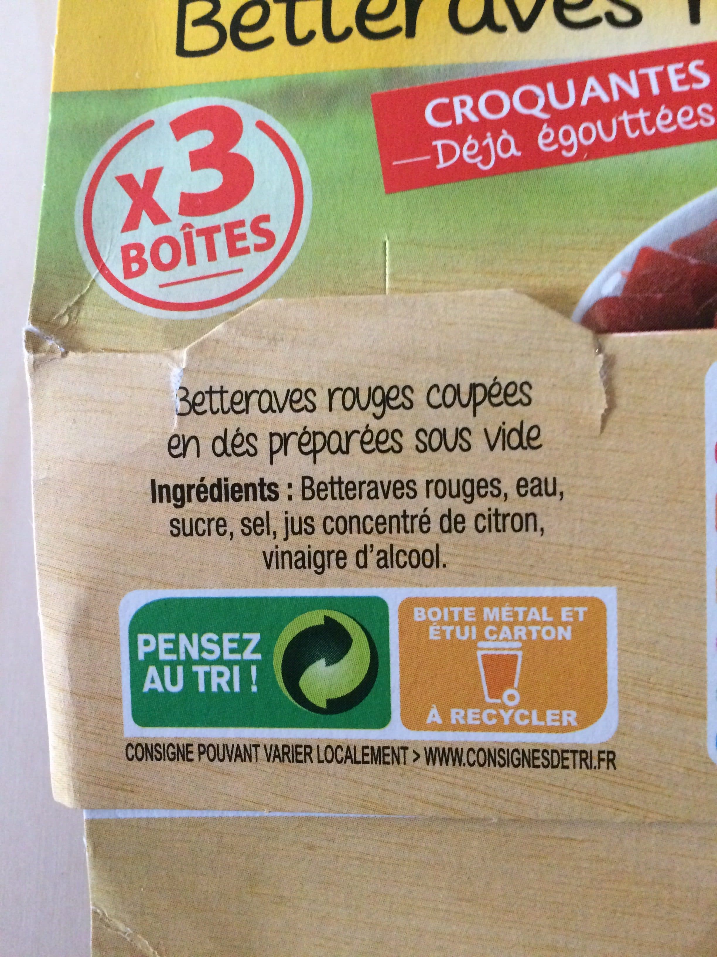 D'aucy Betteraves rouges en dés d'aucy cart.3x130g packshot