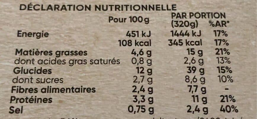 D’aucy Lasagnes aux légumes du soleil Plat Veggie d'aucy 320g packshot