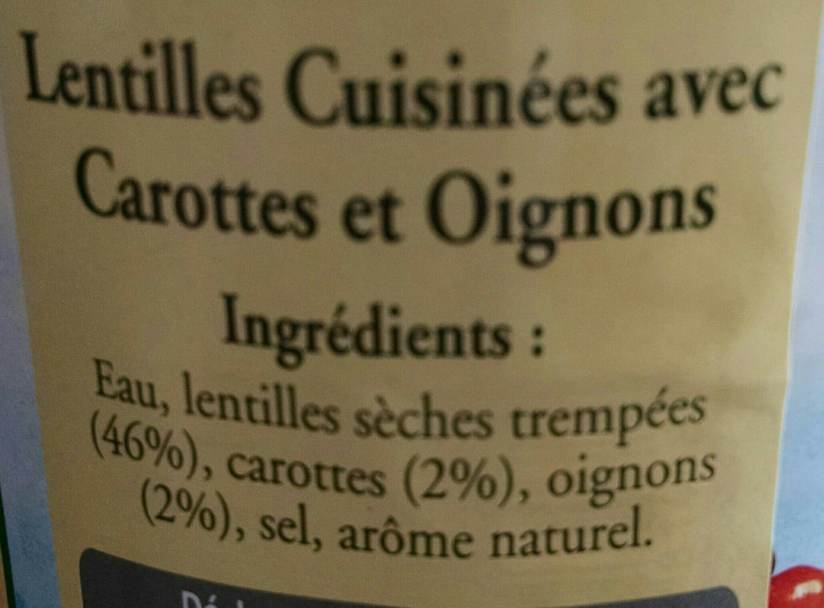 Open Food Facts Lentilles cuisinées avec carottes et oignons packshot
