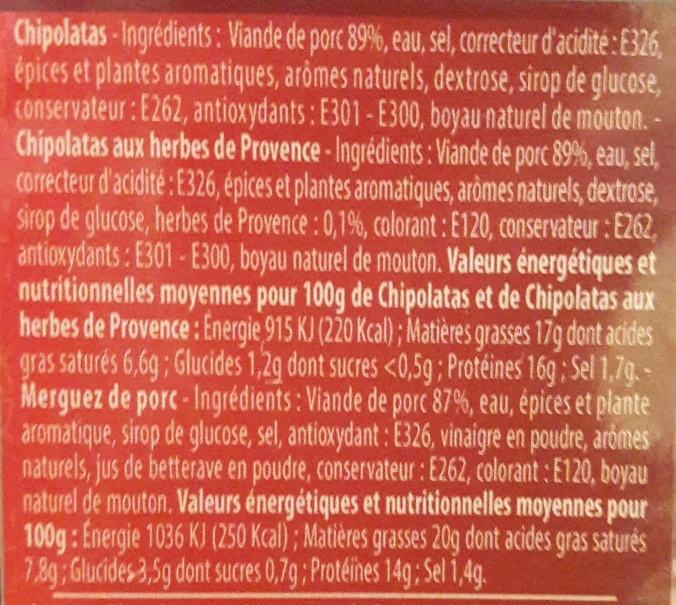 Les Occitanes Chipolatas et Merguez packshot