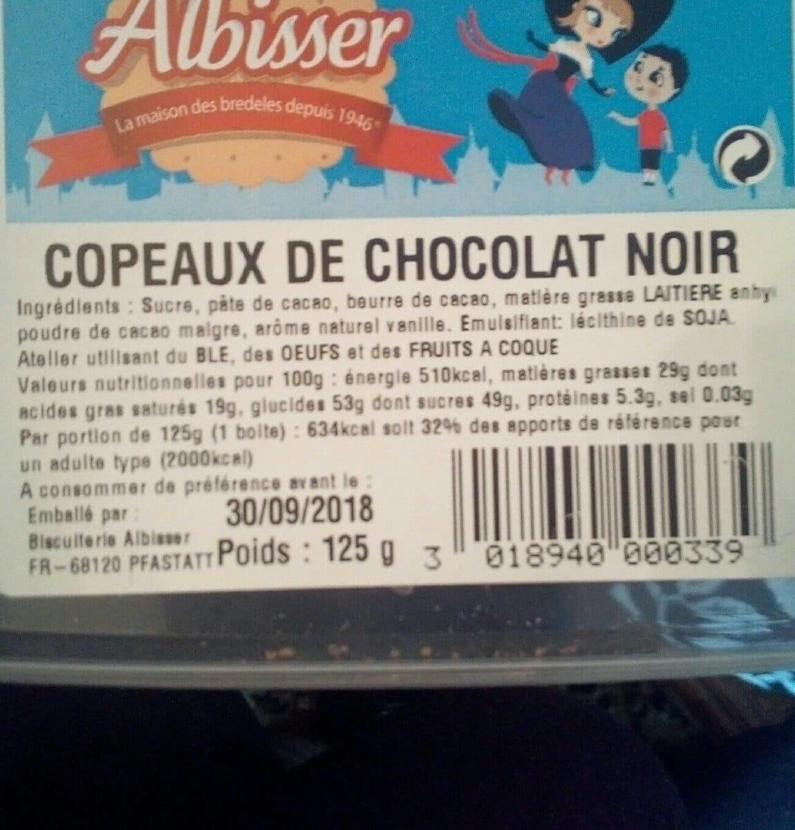 Open Food Facts Copeaux de chocolat noir packshot