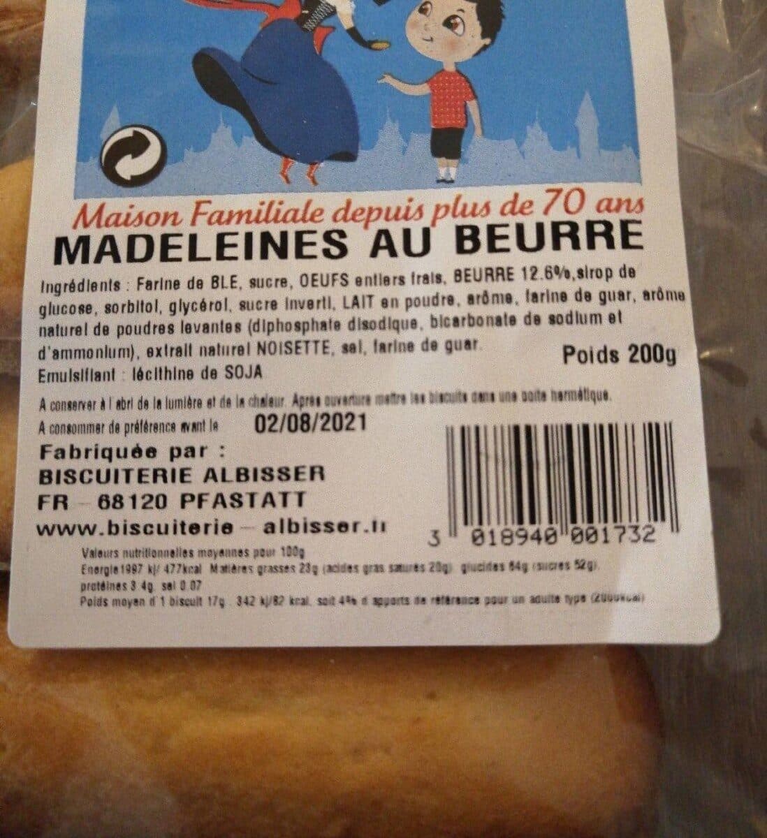 Open Food Facts Madeleines au beurre packshot