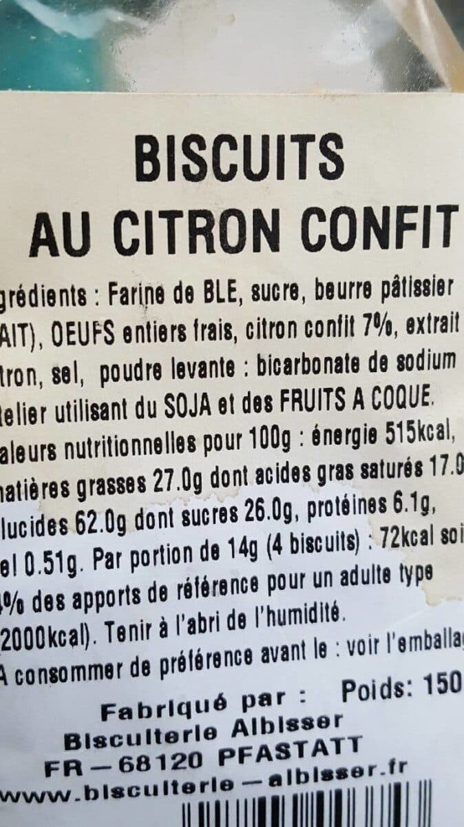 Open Food Facts Biscuits au citron confit packshot