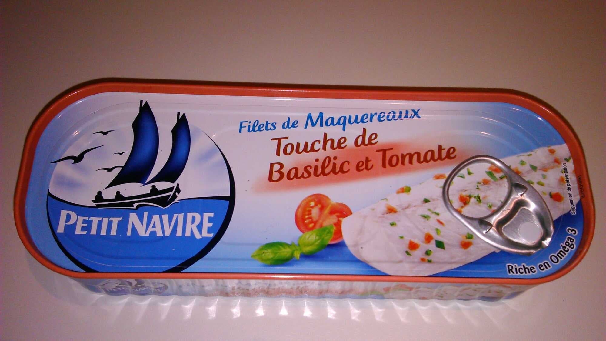 Petit Navire Filets de maquereaux Touche de Basilic et Tomate packshot