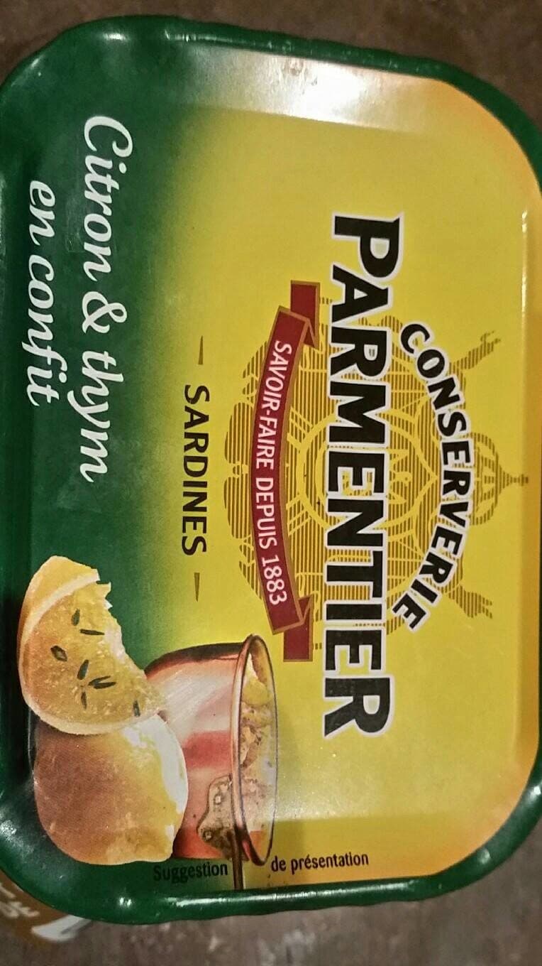 Conserverie Parmentier Sardines citron & thym en confits Prenez en 3 = 50% de remise packshot