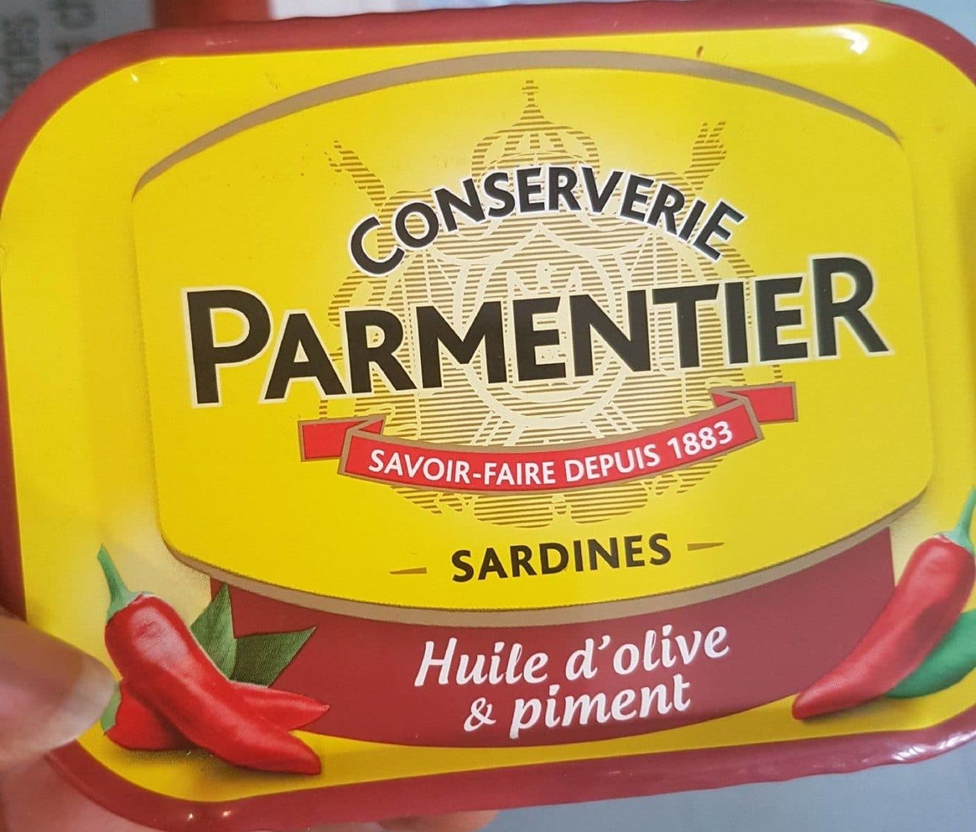 Conserverie Parmentier sardines huile et piment packshot