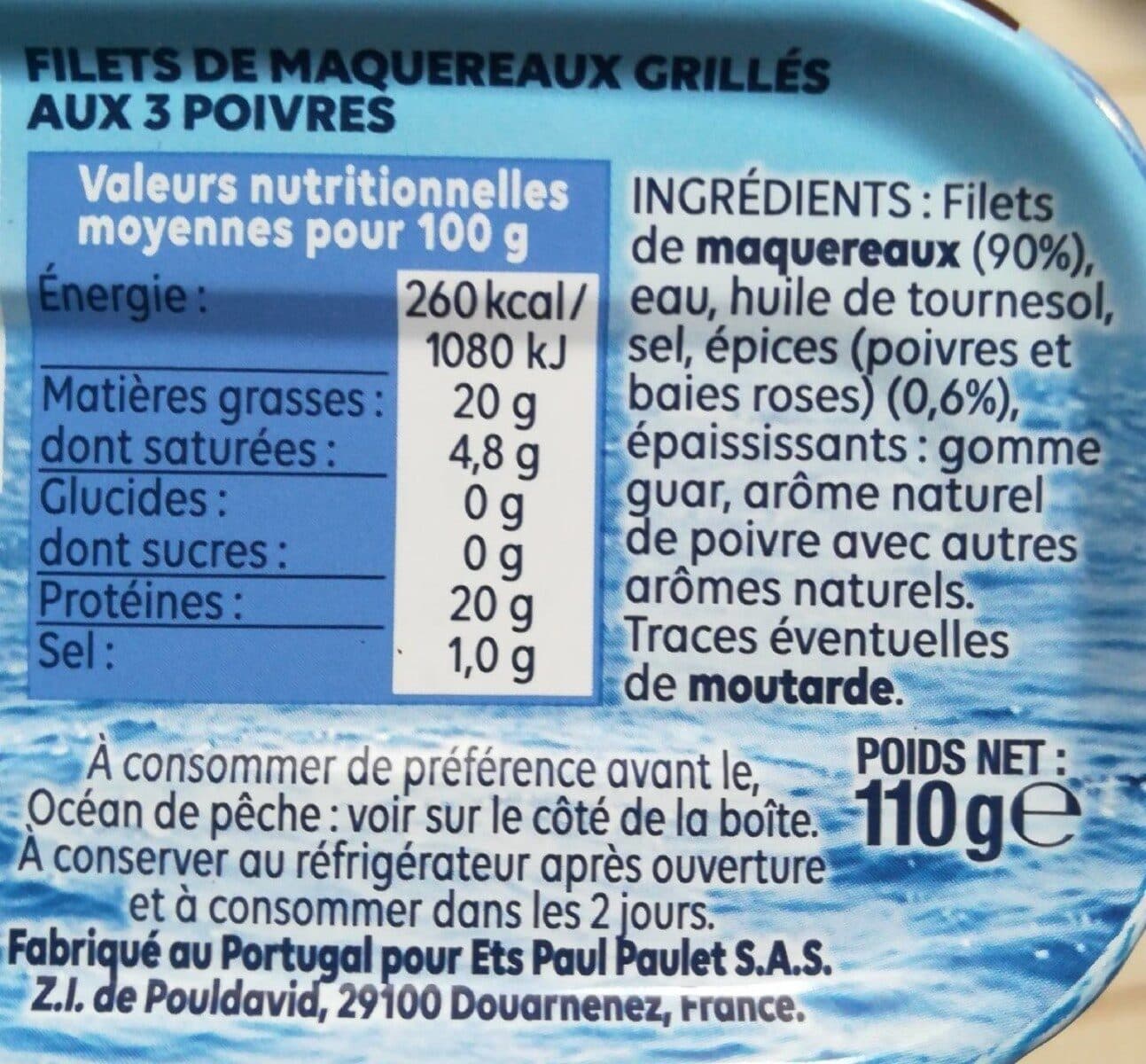 Petit Navire Filets de Maquereaux Grillé aux 3 Poivres packshot