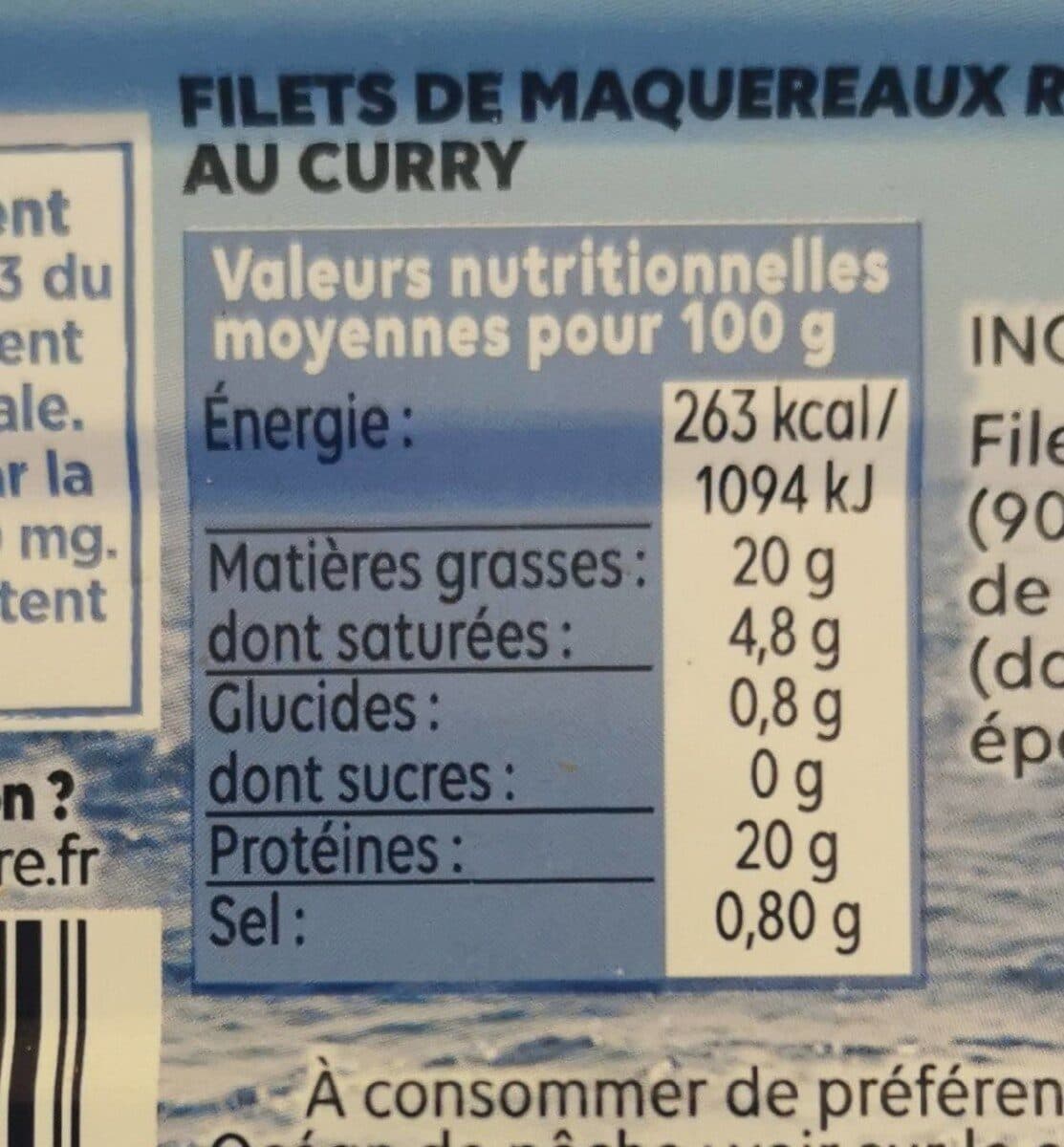 Petit navire Filets de maquereaux au curry packshot