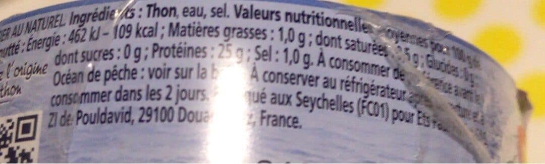Petit navire Thon naturel packshot
