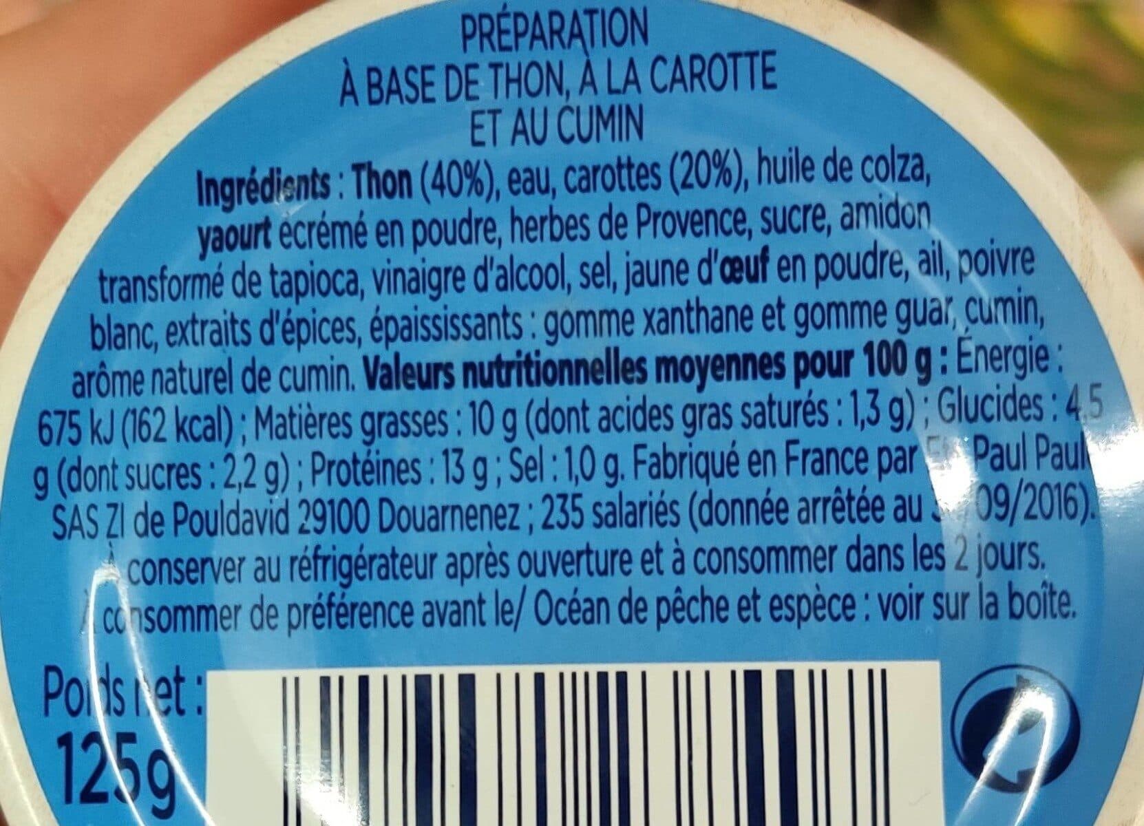 Petit Navire Tartinades de thon carottes & cumin packshot