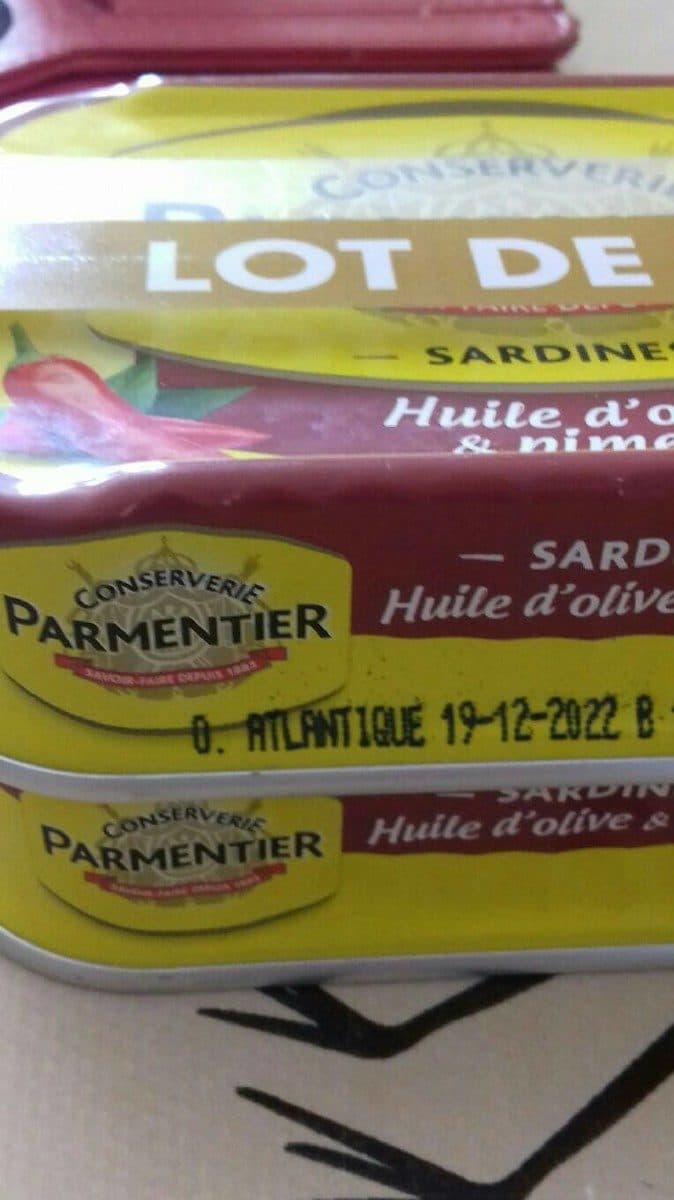 Conserverie Parmentier Sardines Huile d'olive et piment packshot